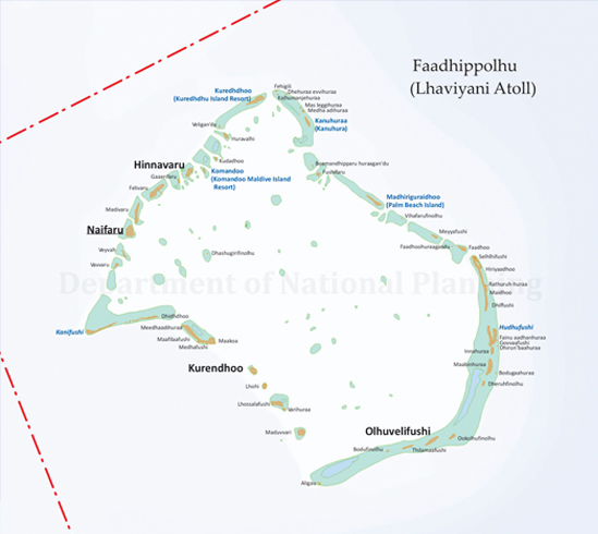 Map of Lhaviyani Atoll