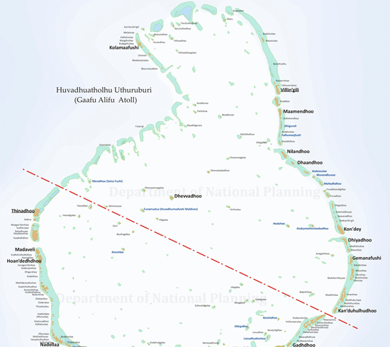 Map of Gaafu Alif Atoll