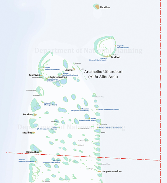 Map of North Ari Atoll