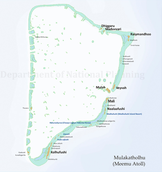 Map of Meemu Atoll