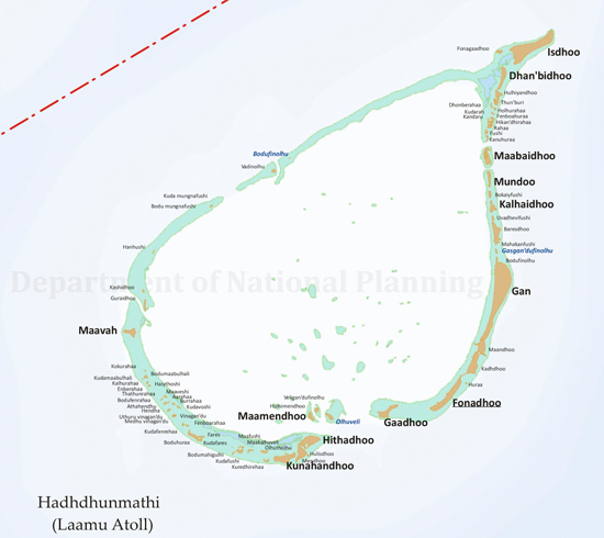 Map of Laamu Atoll
