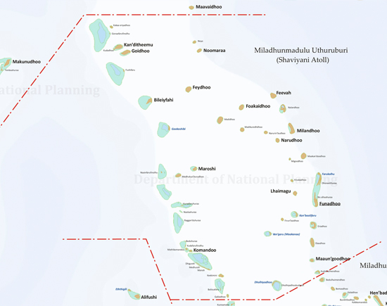 Map of Shaviyani Atoll