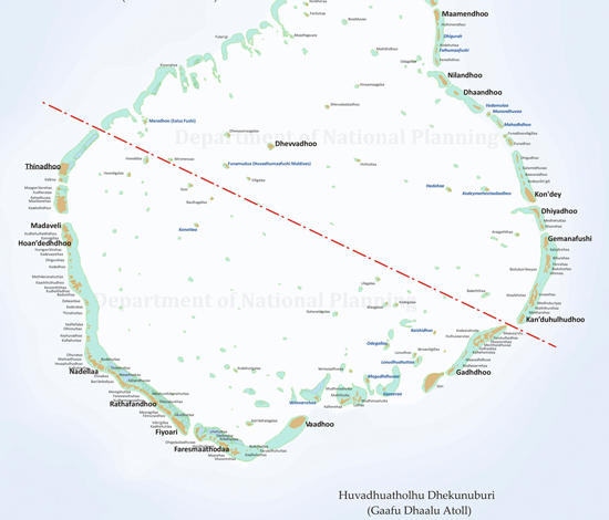 Map of Gaafu Dhaalu Atoll